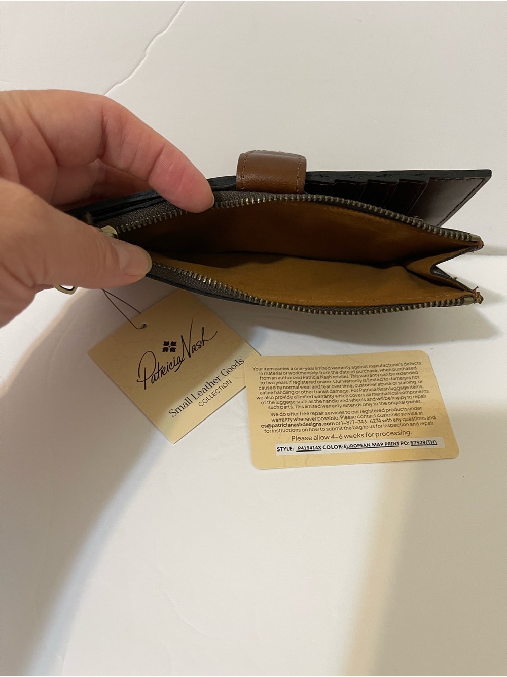 Patricia Nash NAZARI Leather Bifold Wallet ~ Map Rio Rust NWT ** - Picture 4 of 4